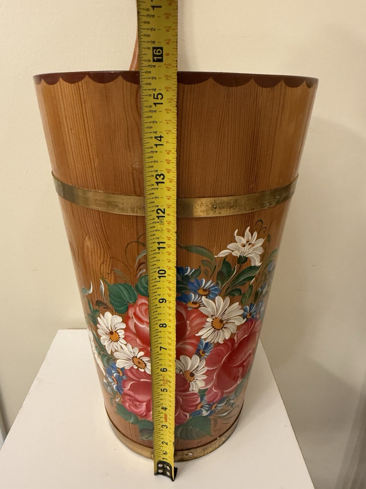 VTG Wood Umbrella Cane Plant Stand Handcrafted Painted Country Farmhouse 24"