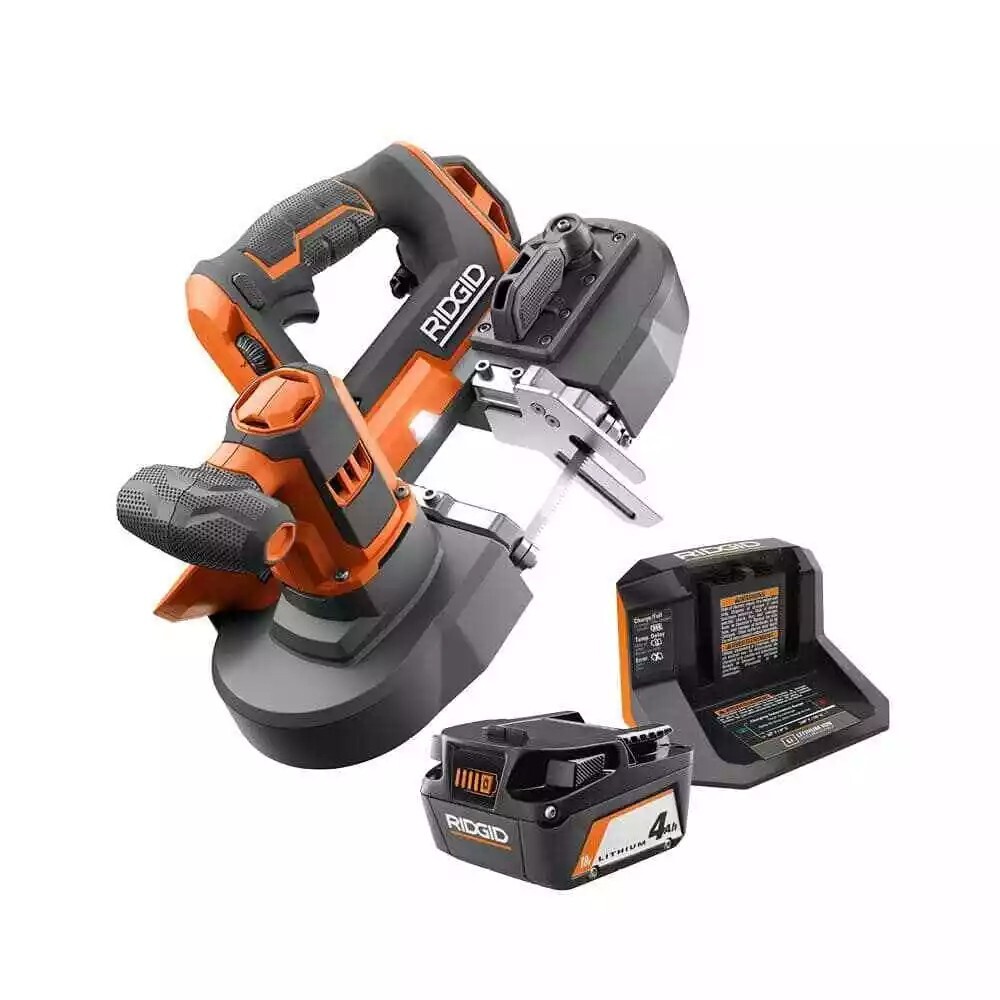 RIDGID Compact Band Saw Kit 18V Cordless w/ 4.0 Ah Battery and Charger R8604KN