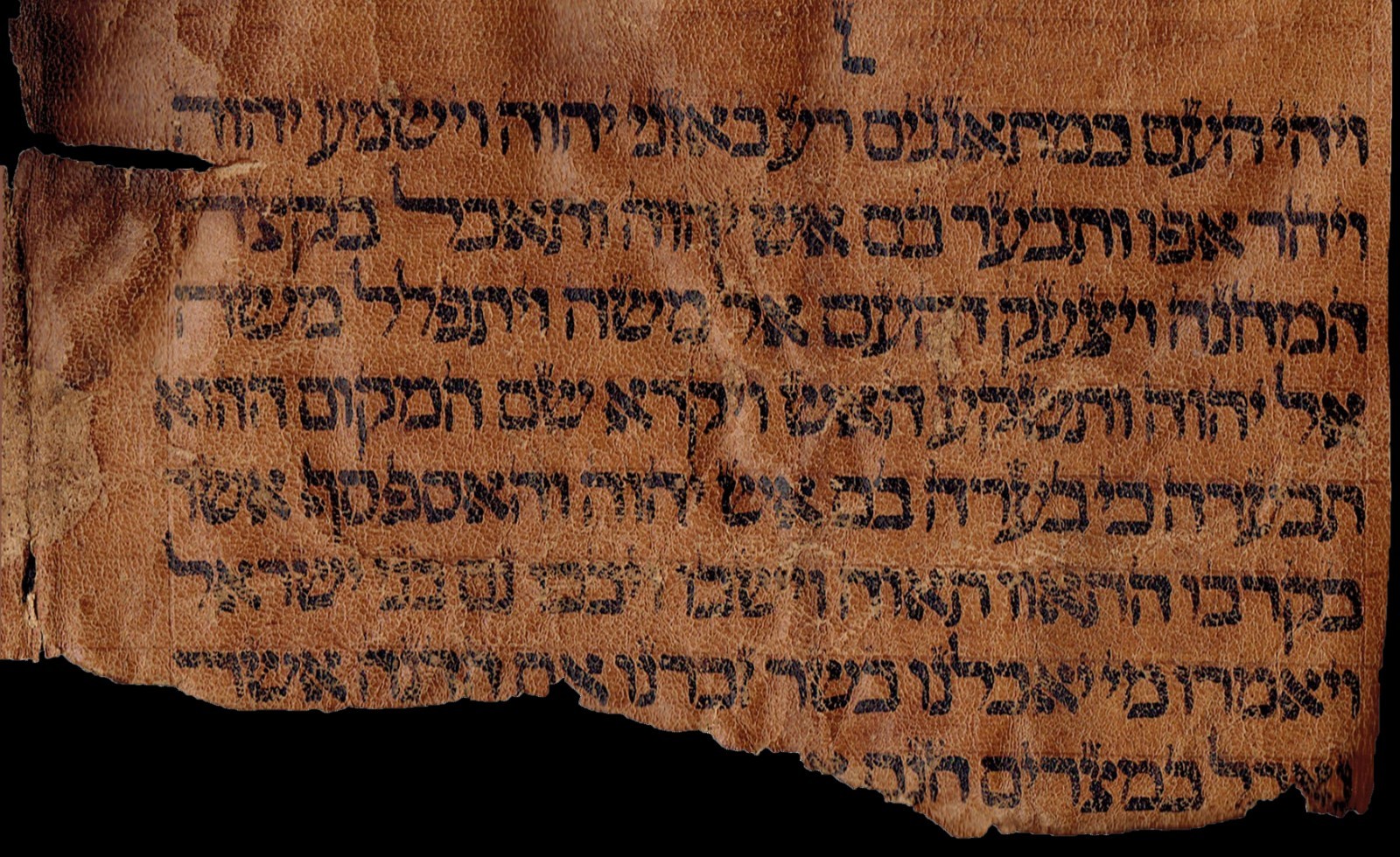 Rare 15thC Spanish Torah Fragment - Pre-Expulsion Deer Parchment - Inverted Nun