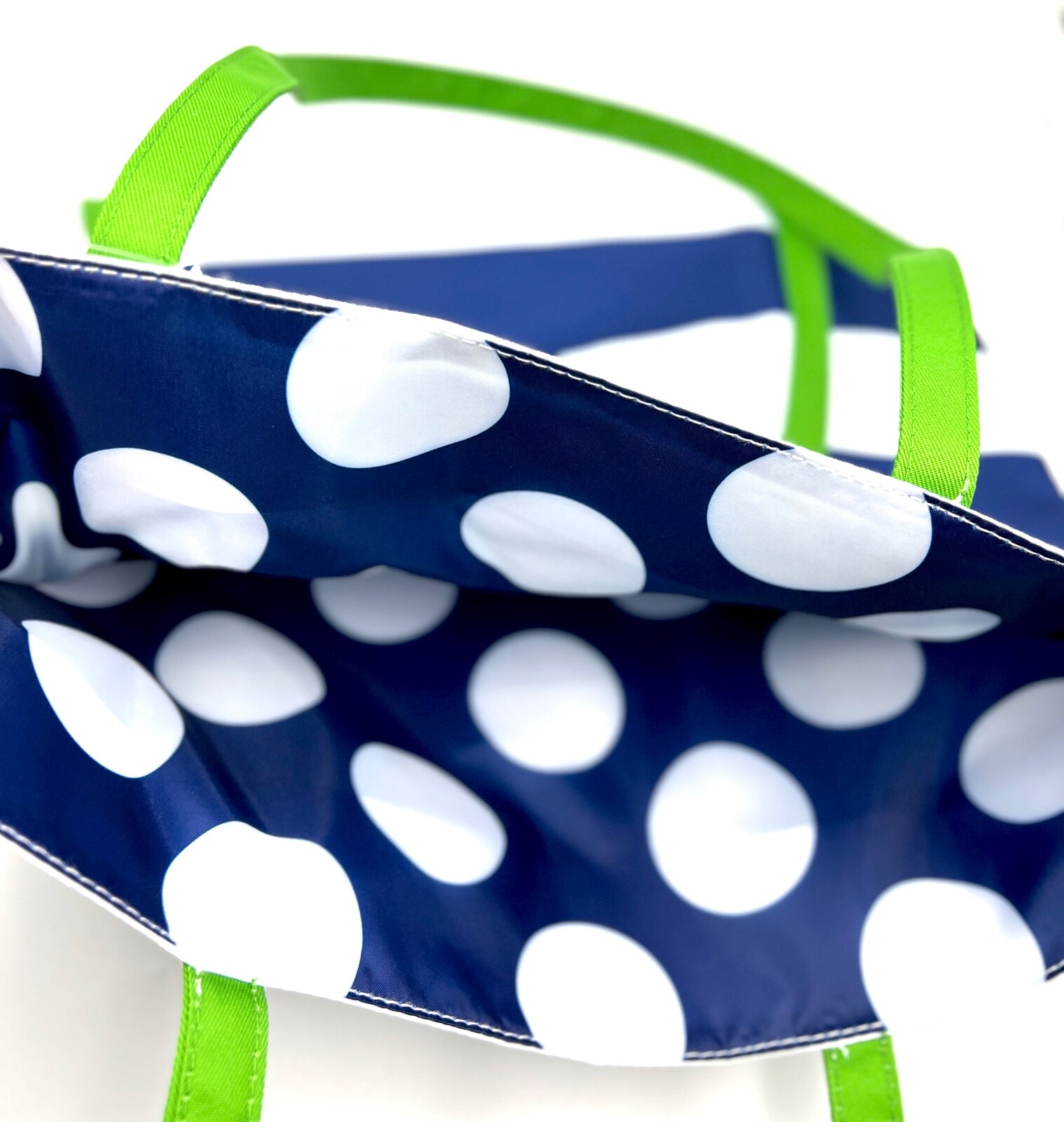 Clinique x Kate Spade Shopping Shoulder Tote Bag~Navy White Stripe~ Green Strip