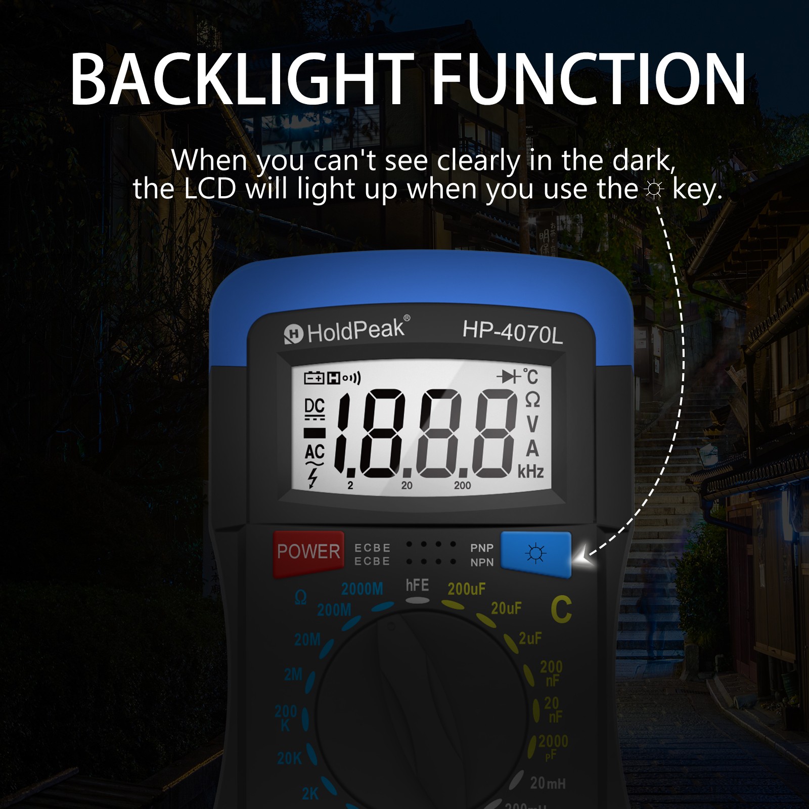 LCR Meter Digital LCR Multimeter Capacitance Resistance Inductance Transistor hF