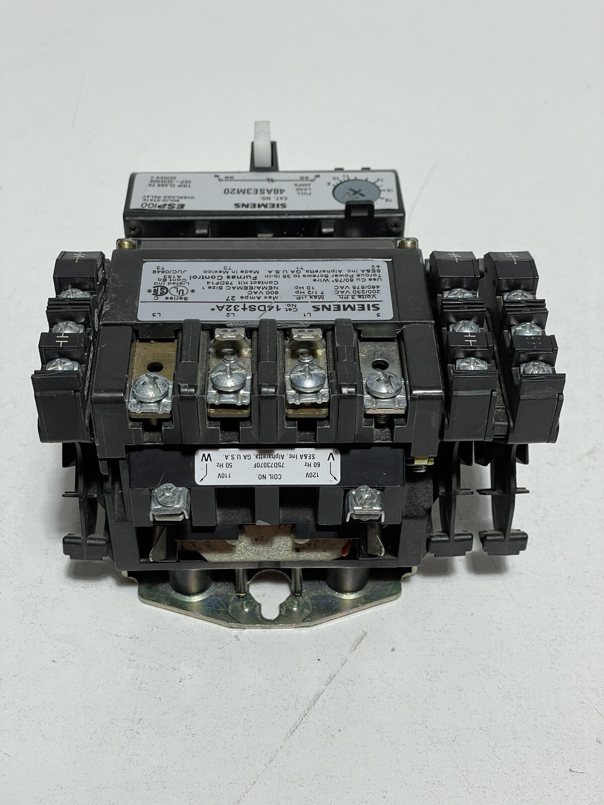 Siemens 14DS32A Size 1 27A Starter with Overload