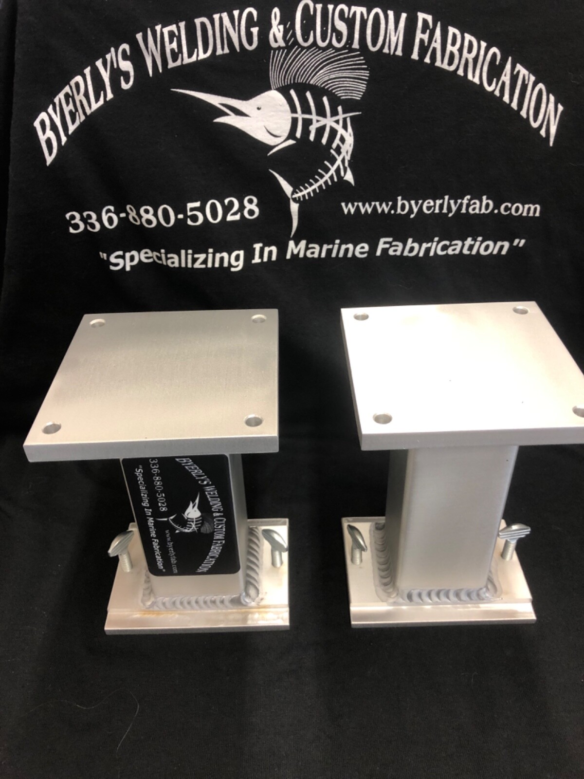 One Pair Big Jon Downrigger Pedestals 6'' Tall Track Mounts