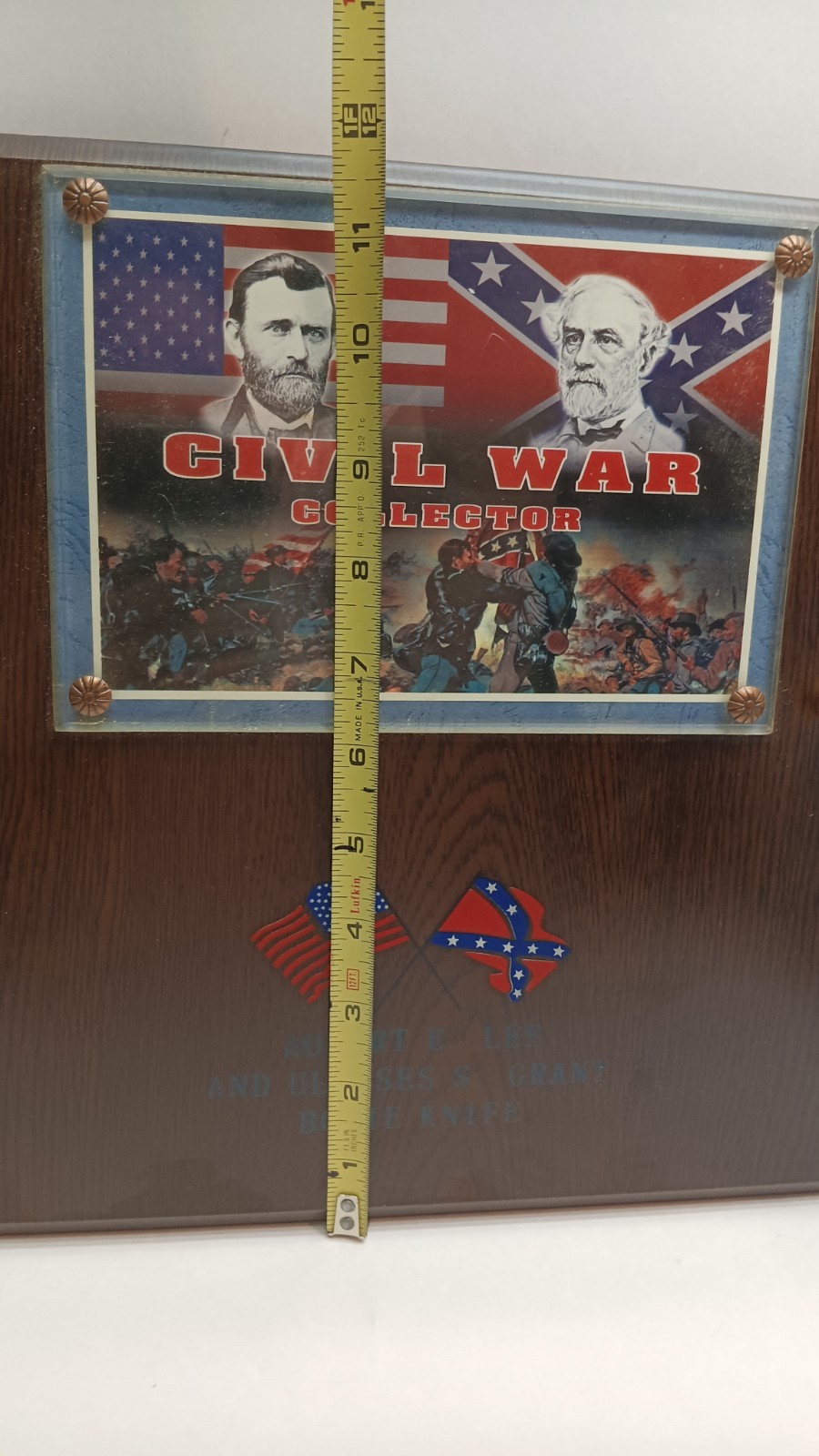Bowie Knives Robert E Lee And Ulysses S Grant Civil War Wooden Plaque 17" x 12 "
