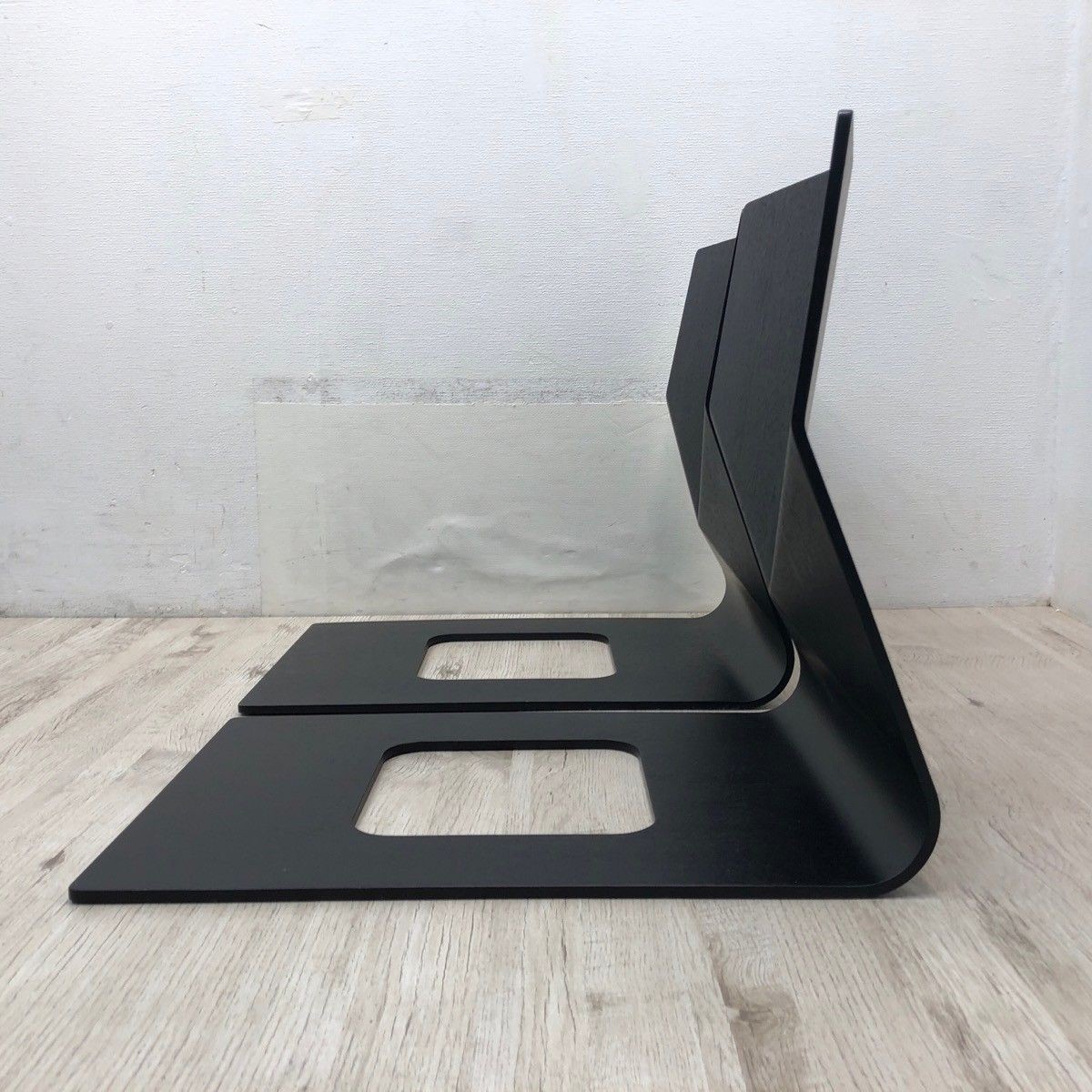 Tendo Mokko Japanese Zaisu Floor Chairs T-5812MR BX Black Set of 2 Stackable