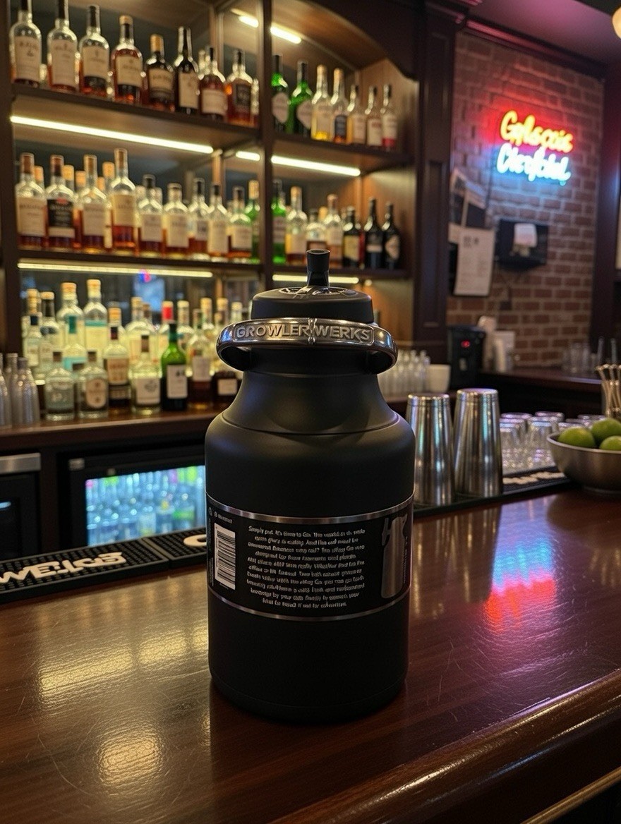 Growler Werks Ukeg Go 64oz Carbonated Craft Beverage Dispenser - Tungsten Black