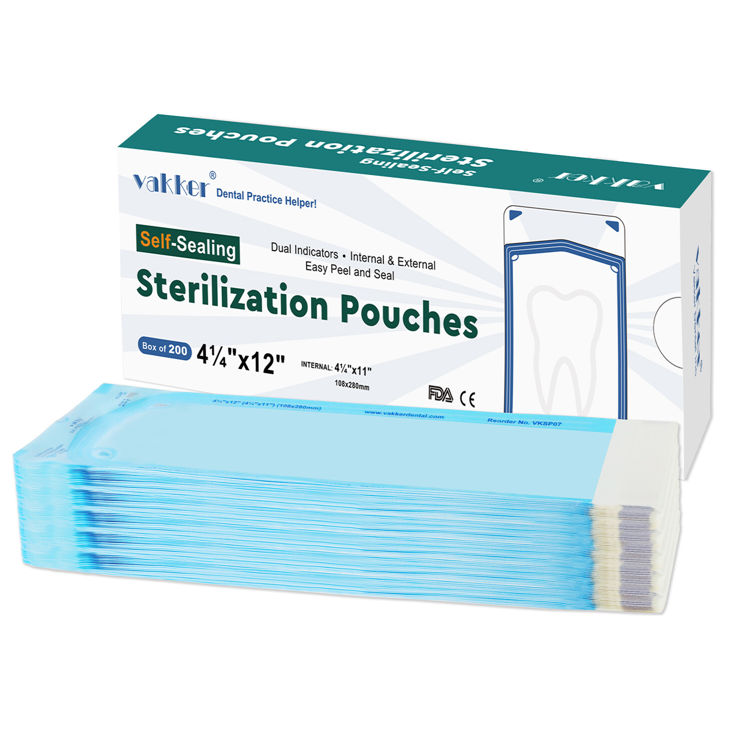 Self Sealing Sterilization Pouches Autoclave Pouch, Disposable Sterilizer Bags