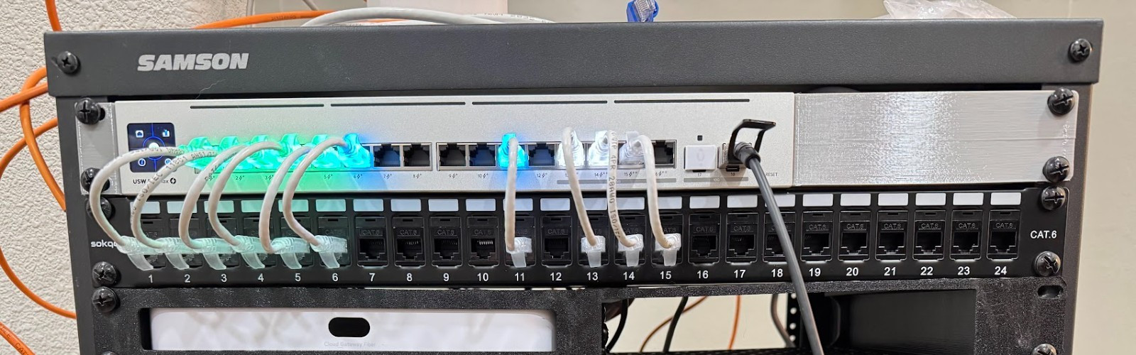 Rack Ear Mounts for Ubiquiti Unifi Pro Max 16 w/ PSU Tray + Mounting Screws