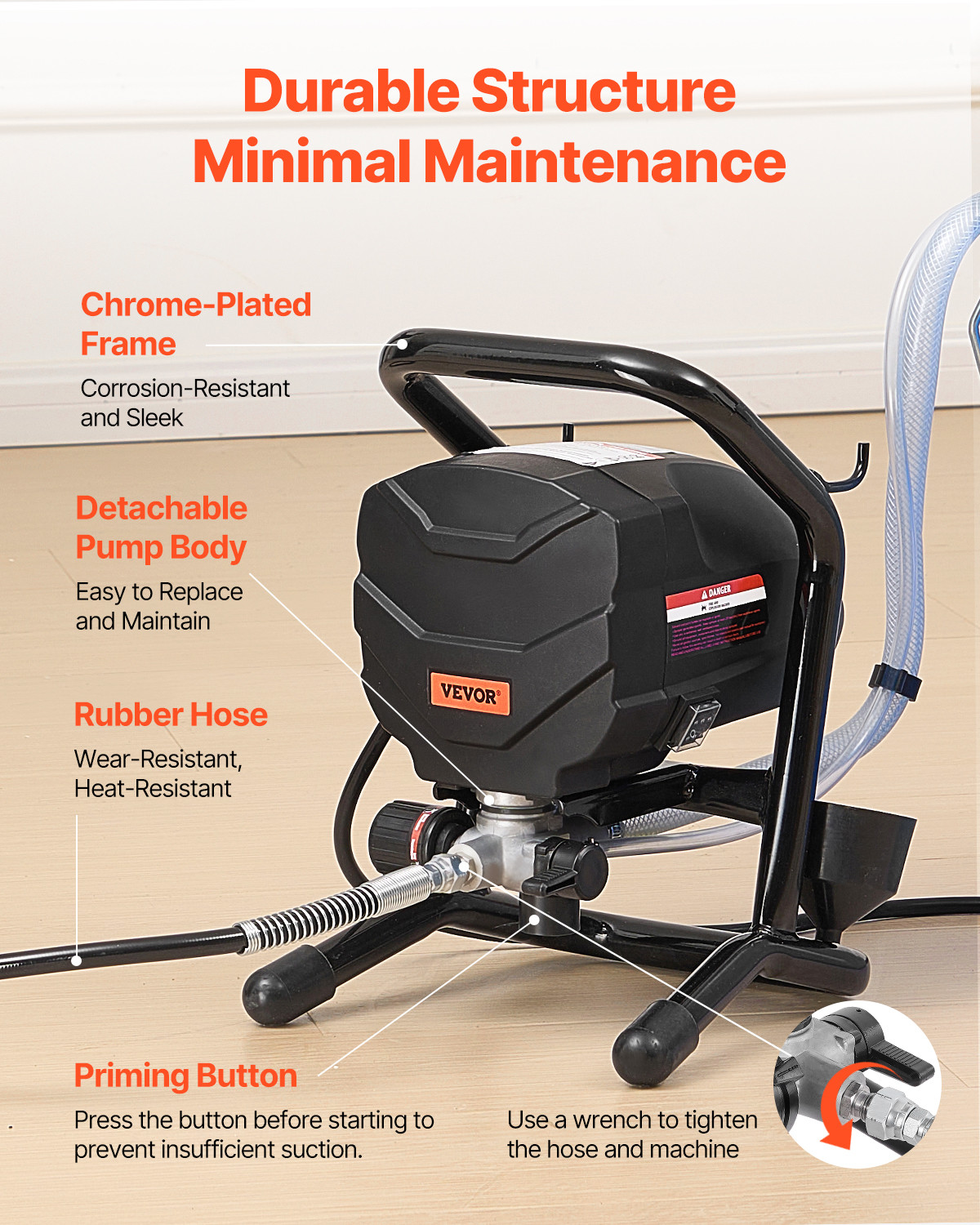 VEVOR Stand Airless Paint Sprayer Electric Paint Sprayer Machine 650W 3000PSI