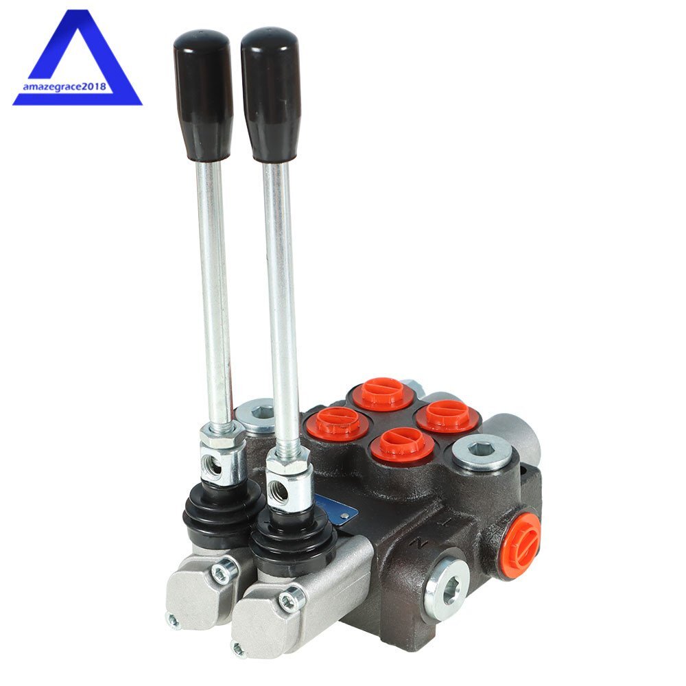 2 Spool Hydraulic Monoblock Double Acting Control Valve 11GPM SAE Ports 3625 PSI
