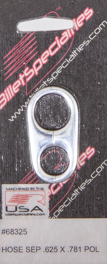 Billet Specialties 68325, One Polished Aluminum Hose Seperator .625X.781 Polishe