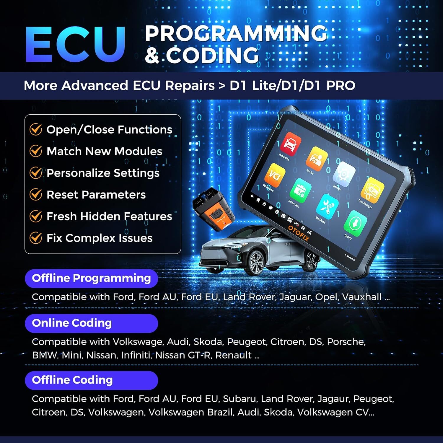 2024 OTOFIX D1 Max Bi-Directional Diagnostic Scanner Car Full System Scan Tool