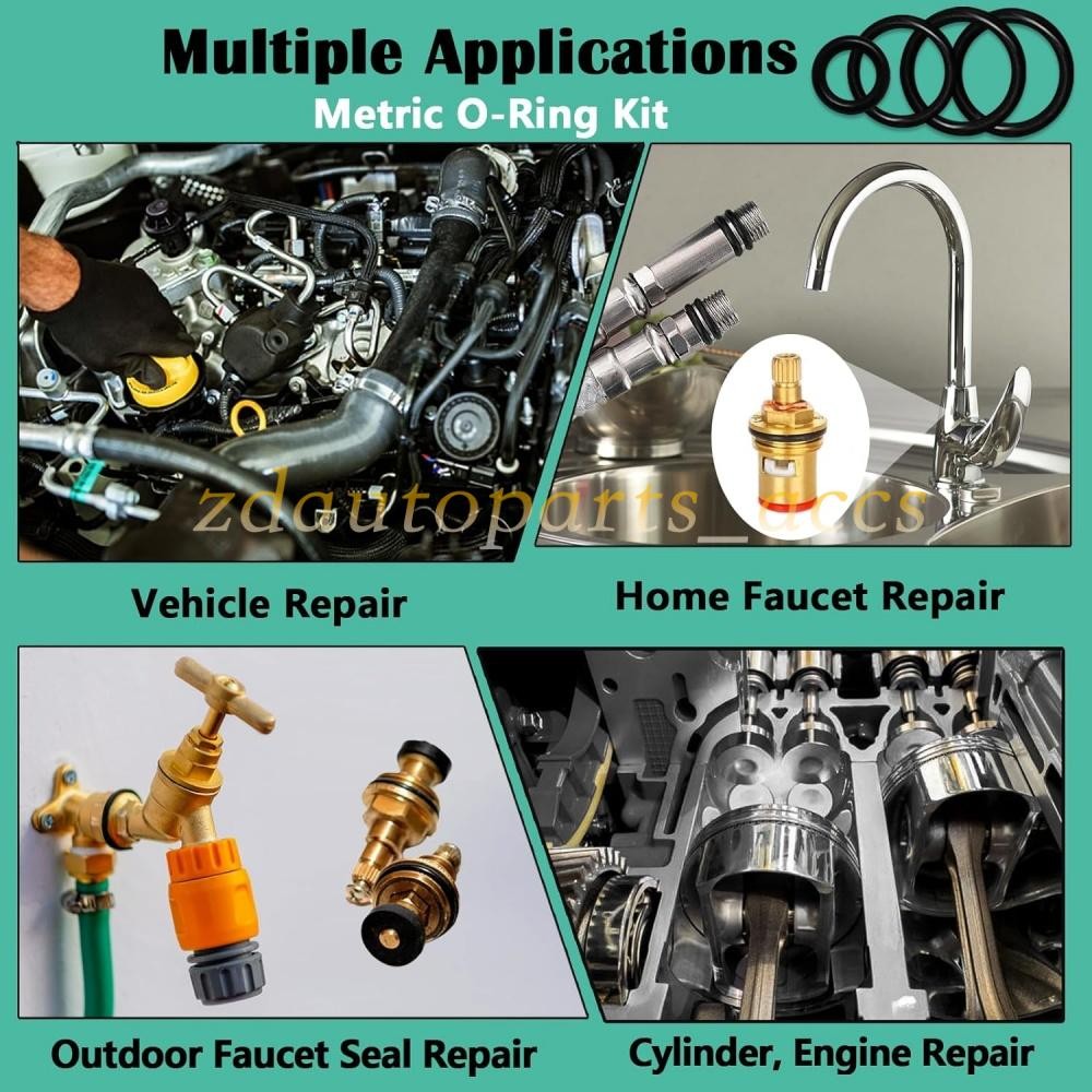 1020 Pcs O Ring Kit 20 Size Nitrile Rubber Oring Assortment Set for Car Auto Veh