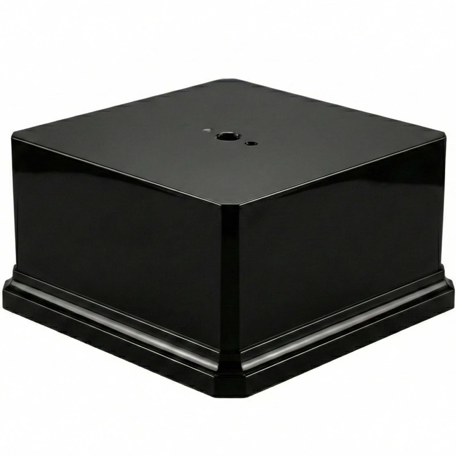 Black Gloss Display Base Weighted Square Pedestal for Trophies, & Crafts