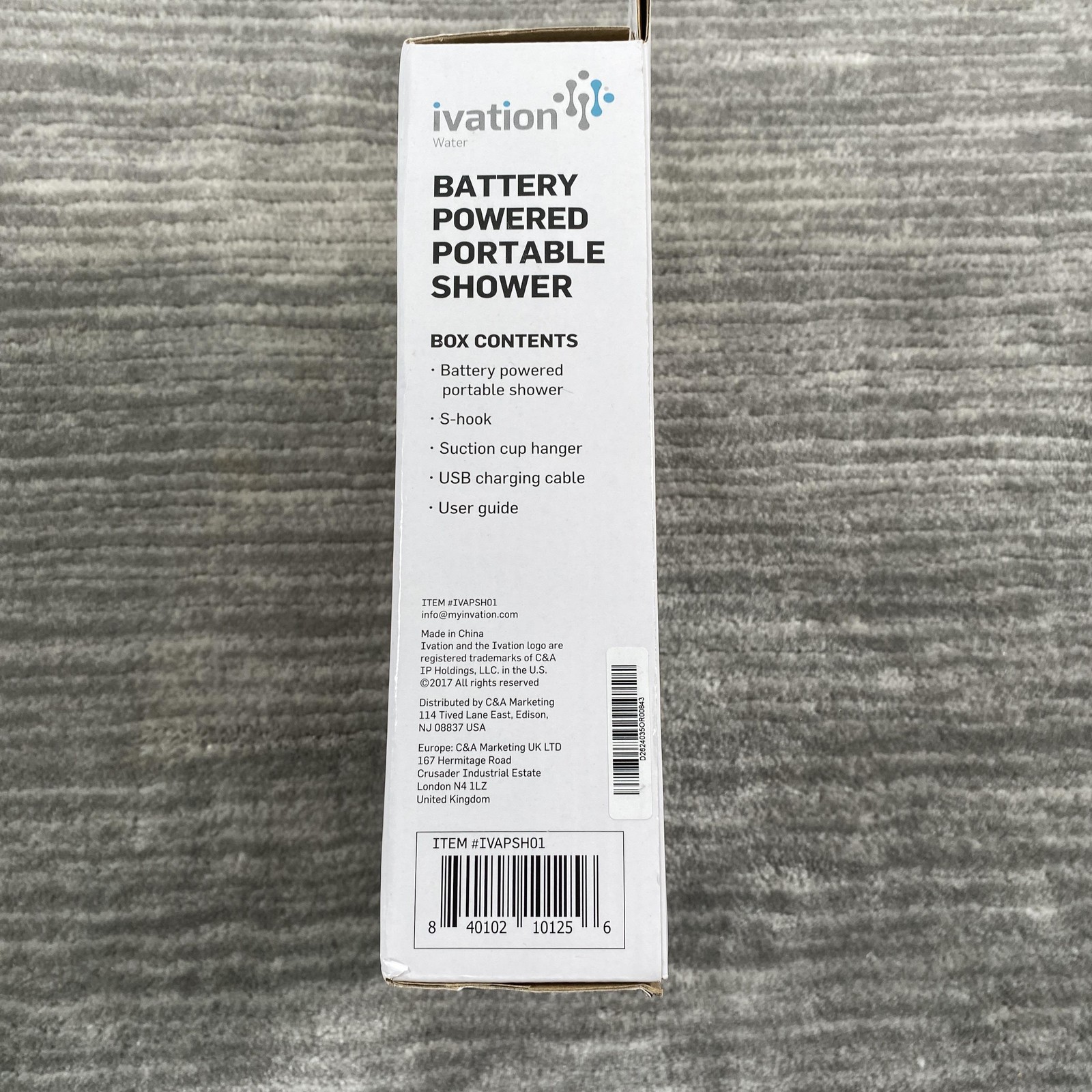 Ivation Battery Powered Portable Shower USB Rechargeable Camping Outdoor Travel