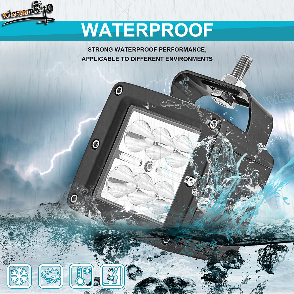 Fit 14+ Polaris RZR 800 900 XP 1000 Dual 24W LED Light Pods Headlight Mount Kit