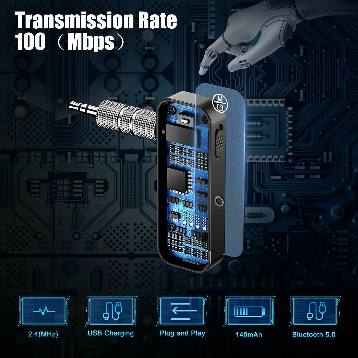 USB Wireless Bluetooth Transmitter Receiver for Car Music Audio Aux Adapter lot