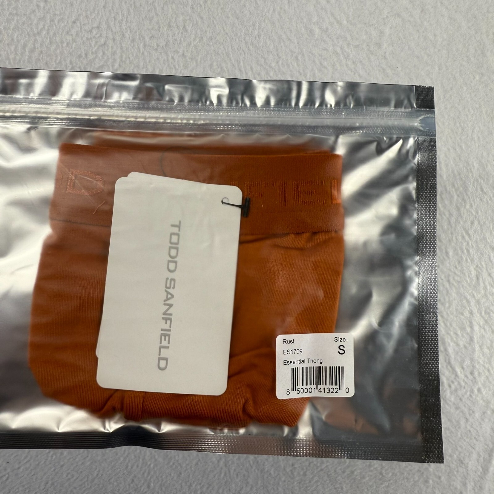 Todd Sanfield Thong Men's Small Orange Rust Essential Underwear Micro Modal NEW