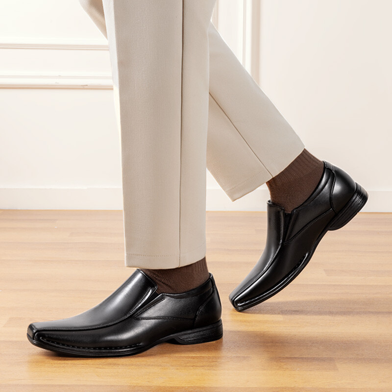 US Mens Oxford Shoes Slip On Loafers Square Toe Business Wedding Dress Shoes