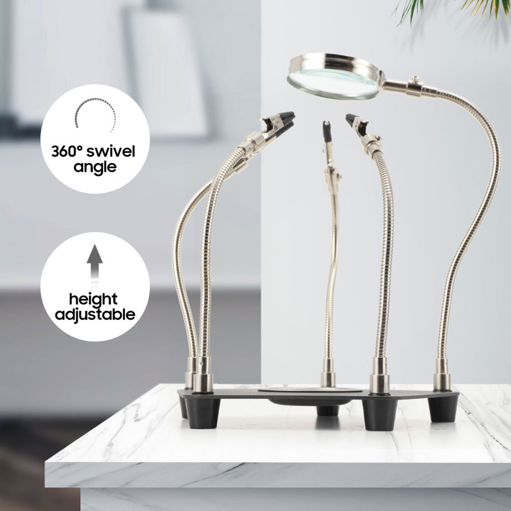 Helping Hands Soldering Station 4 Arms Third Hand Soldering Tool With Magnifier