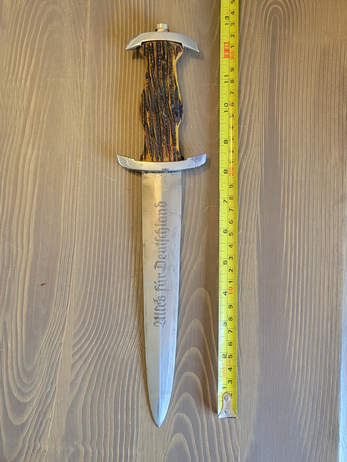 WWII German Stag Handle Fighting Knife/Dagger by Malsch & Ambronn Steinbach