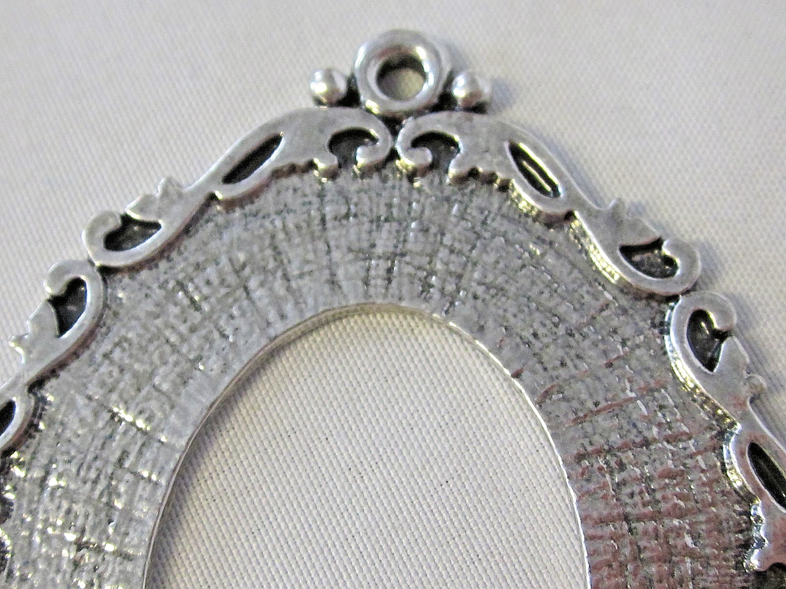 4pc Will Hold 40x30 up to 53x43mm Cameo Cabochon Antique Silver Pendant Settings