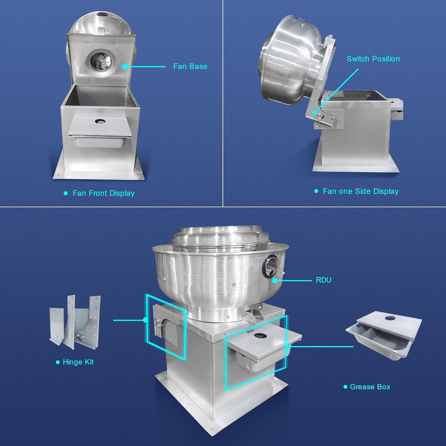 Grease Box For Restaurant Canopy Hood Exhaust Fan 3.74” Deep Drip Pan