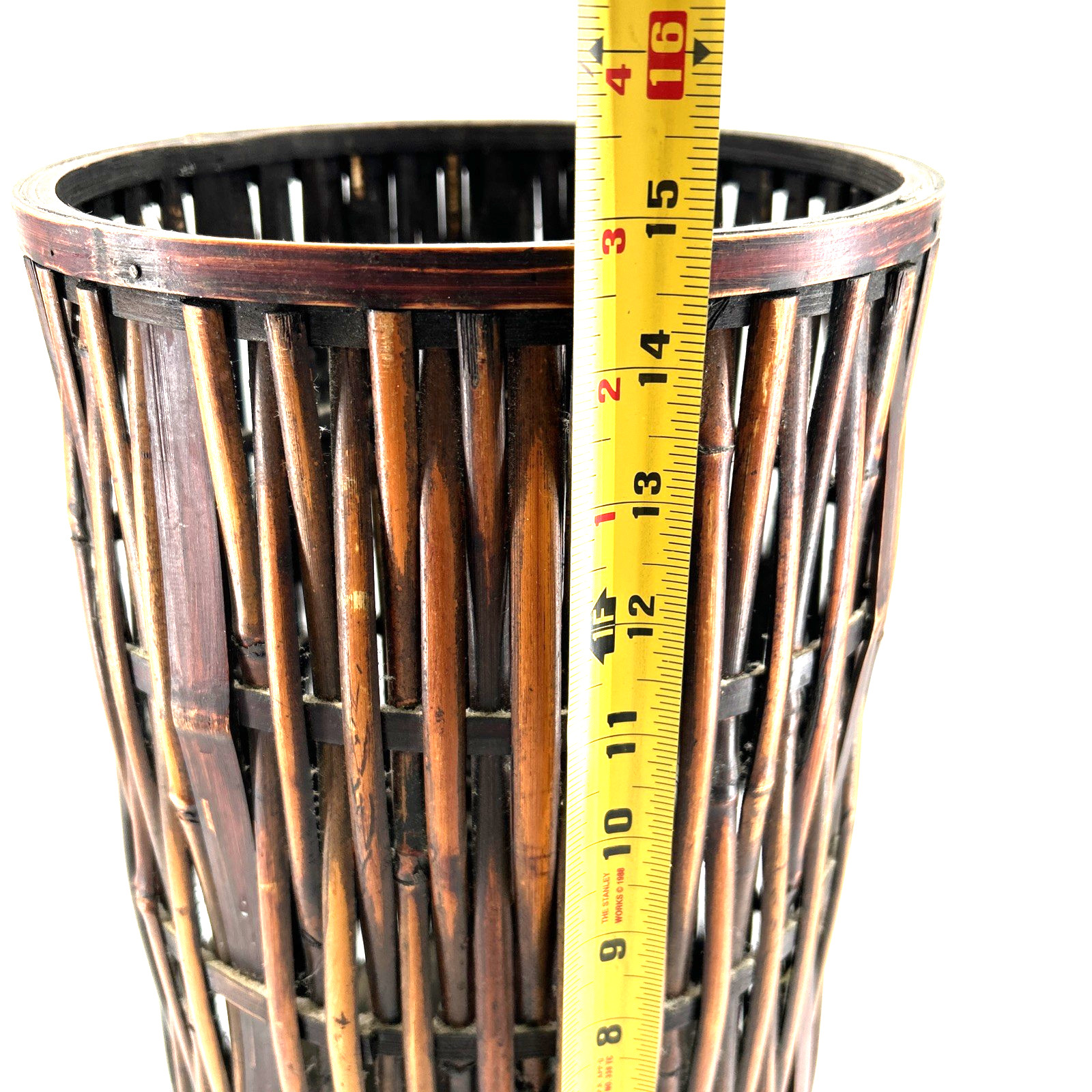 Stained Bamboo Umbrella Stand Holder 15” x 9"