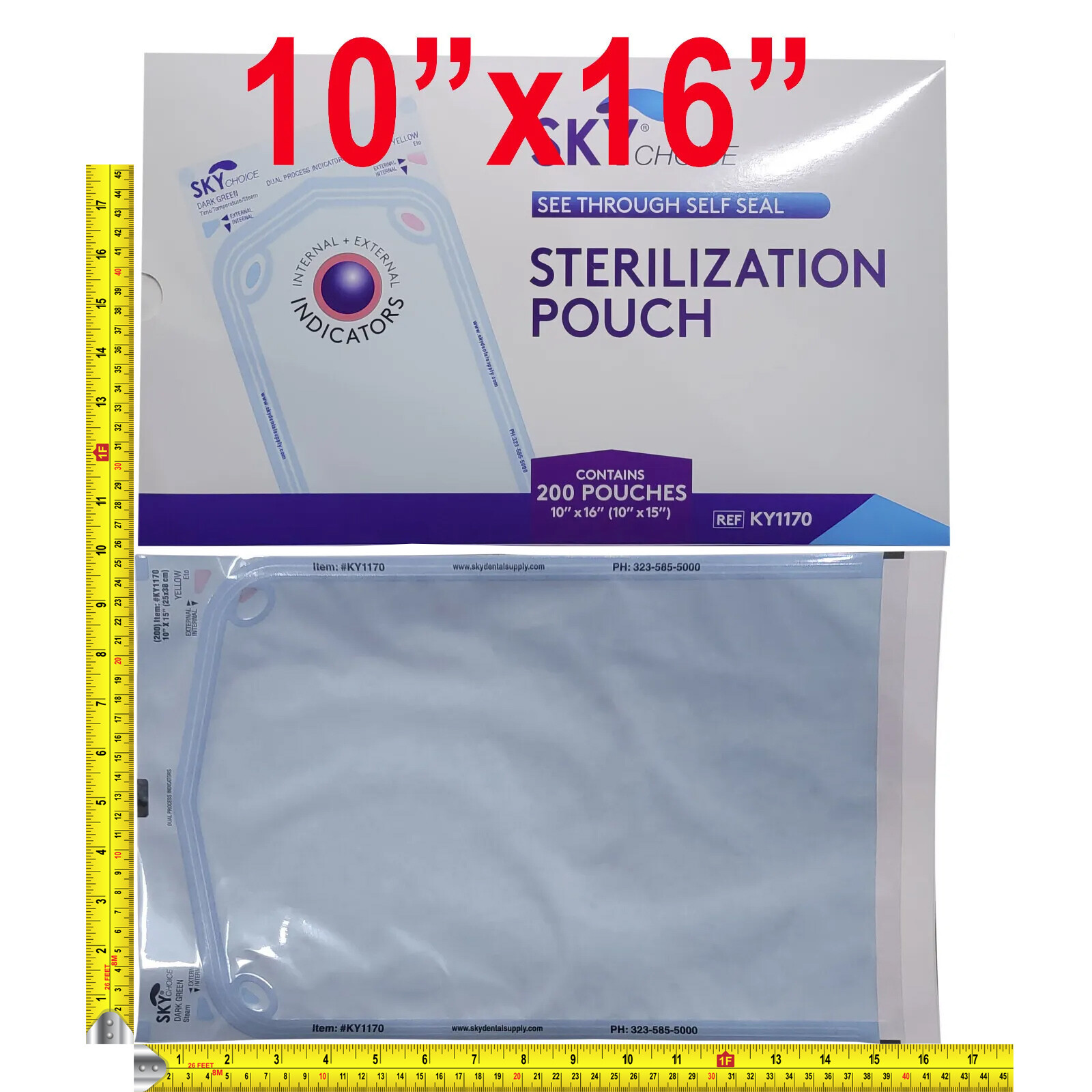 up to 1600 Sterilization Pouches 10" x 16 " Dental Medical Self Seal Pouch Bag