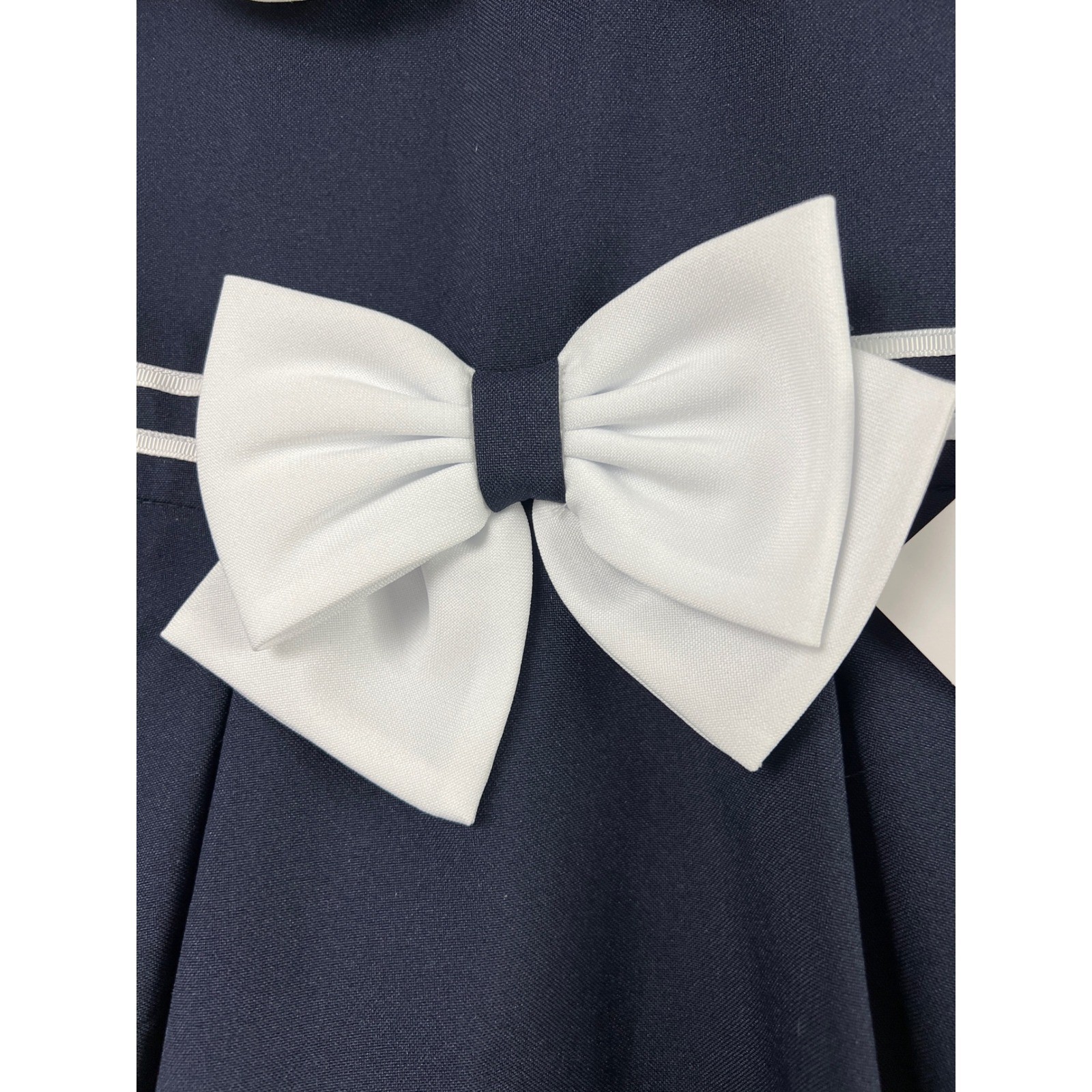 Bonnie Jean Dress Kids 4T Navy Blue Nautical Bow Peter Pan Collar Easter Party