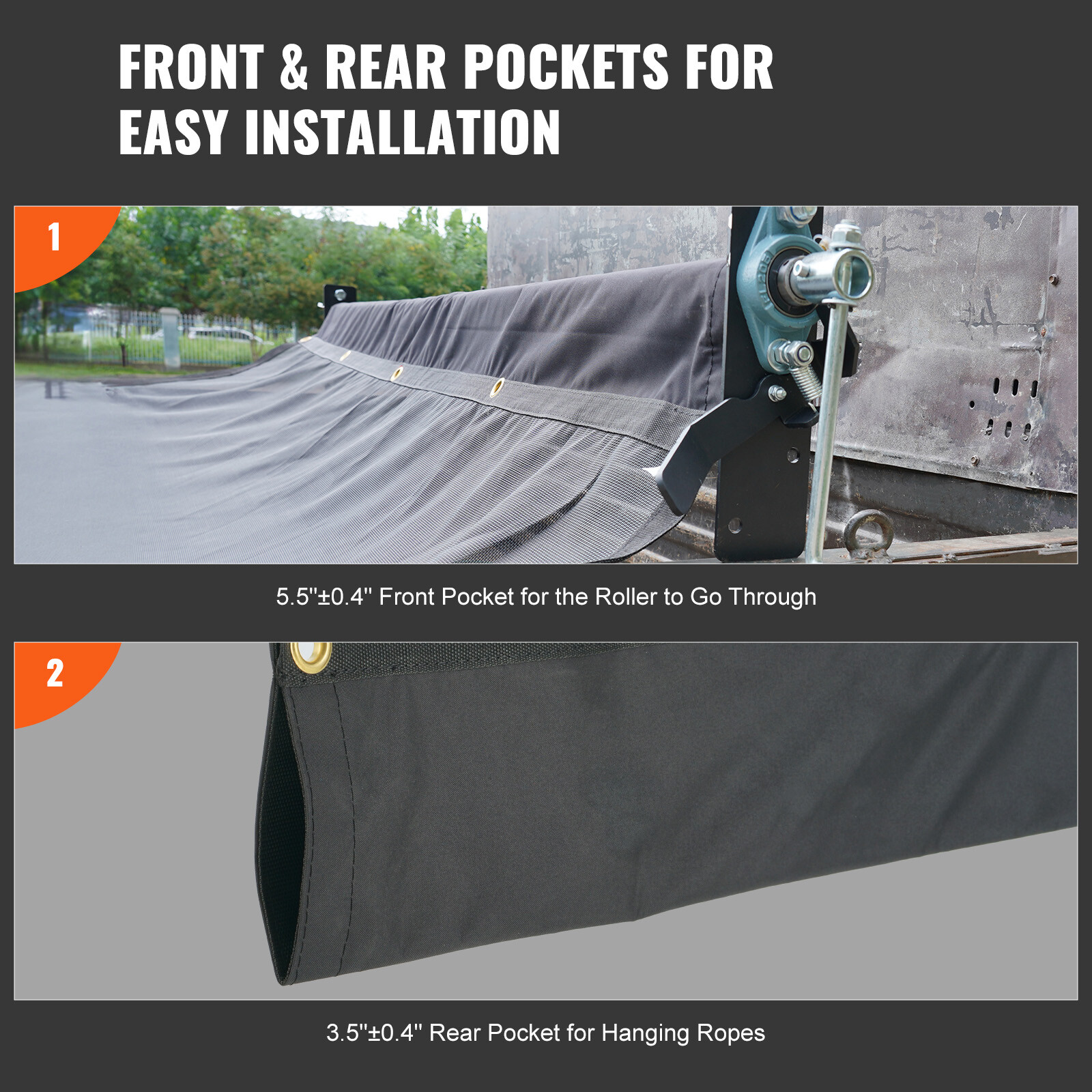 Dump Truck Tarp Mesh Tarp 7 x 18 ft PVC 18oz Double Pockets Trailer Shade