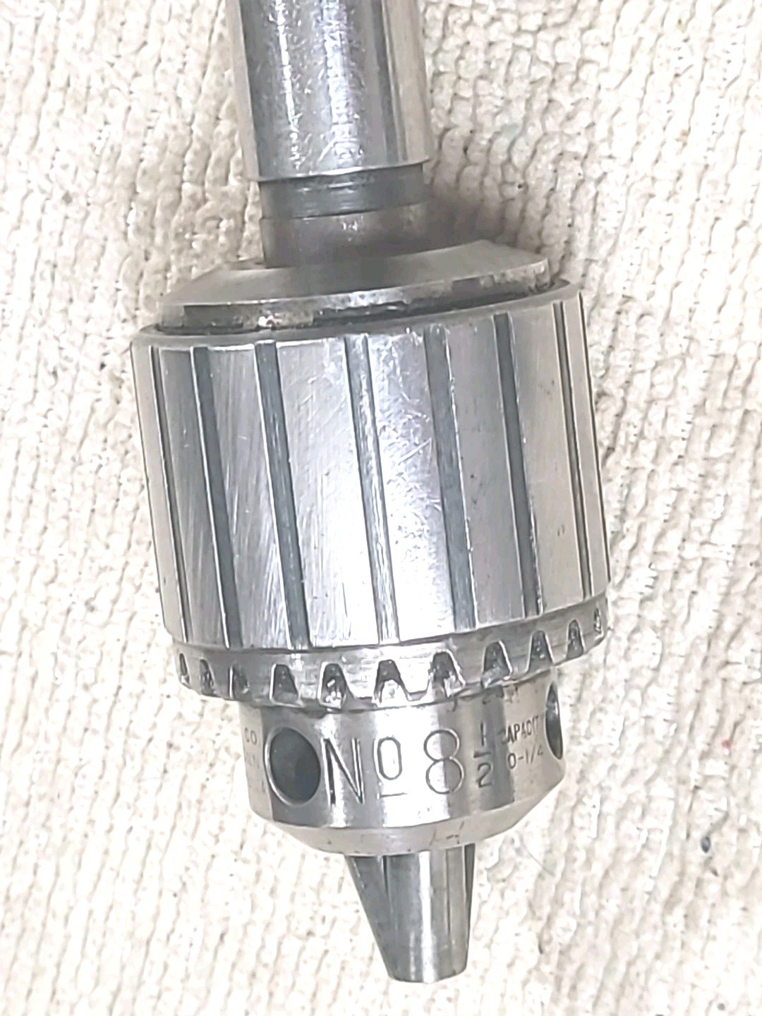 Jacobs 8-1/2 Heavy Duty Ball Bearing Super Chuck, 5/8" Shank w/ Jacobs Key.