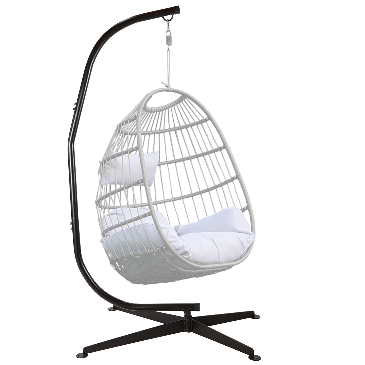 Hanging Hammock C-Stand for Chair Porch Swing Weather Resistant 360 Degree Steel