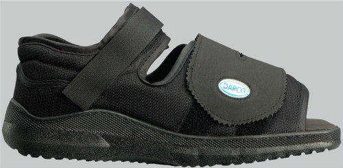 DARCO Square Toe Medical-Surgical Post Operative Shoe MedSurg Black SQ ALL SIZES