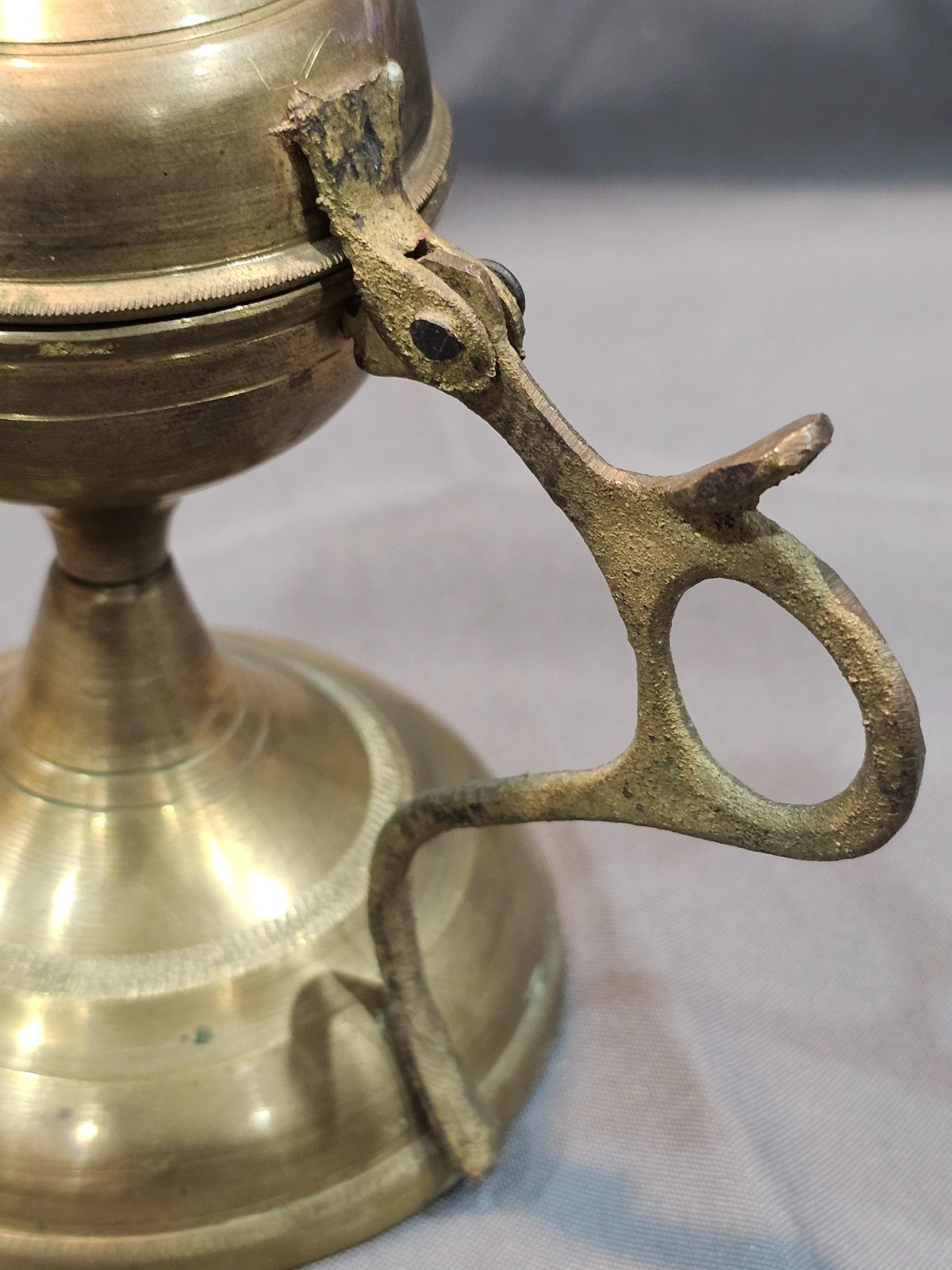 Incense Censer Antique Spiritual Religious Incense Censer Cross on Lid 7"