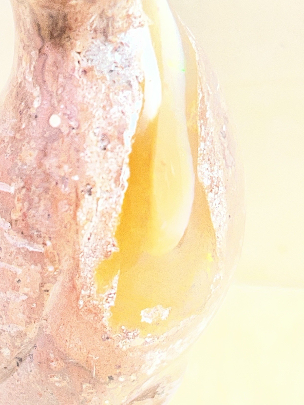 Carved Eagle in Stone Natural Matrix Fire Opal