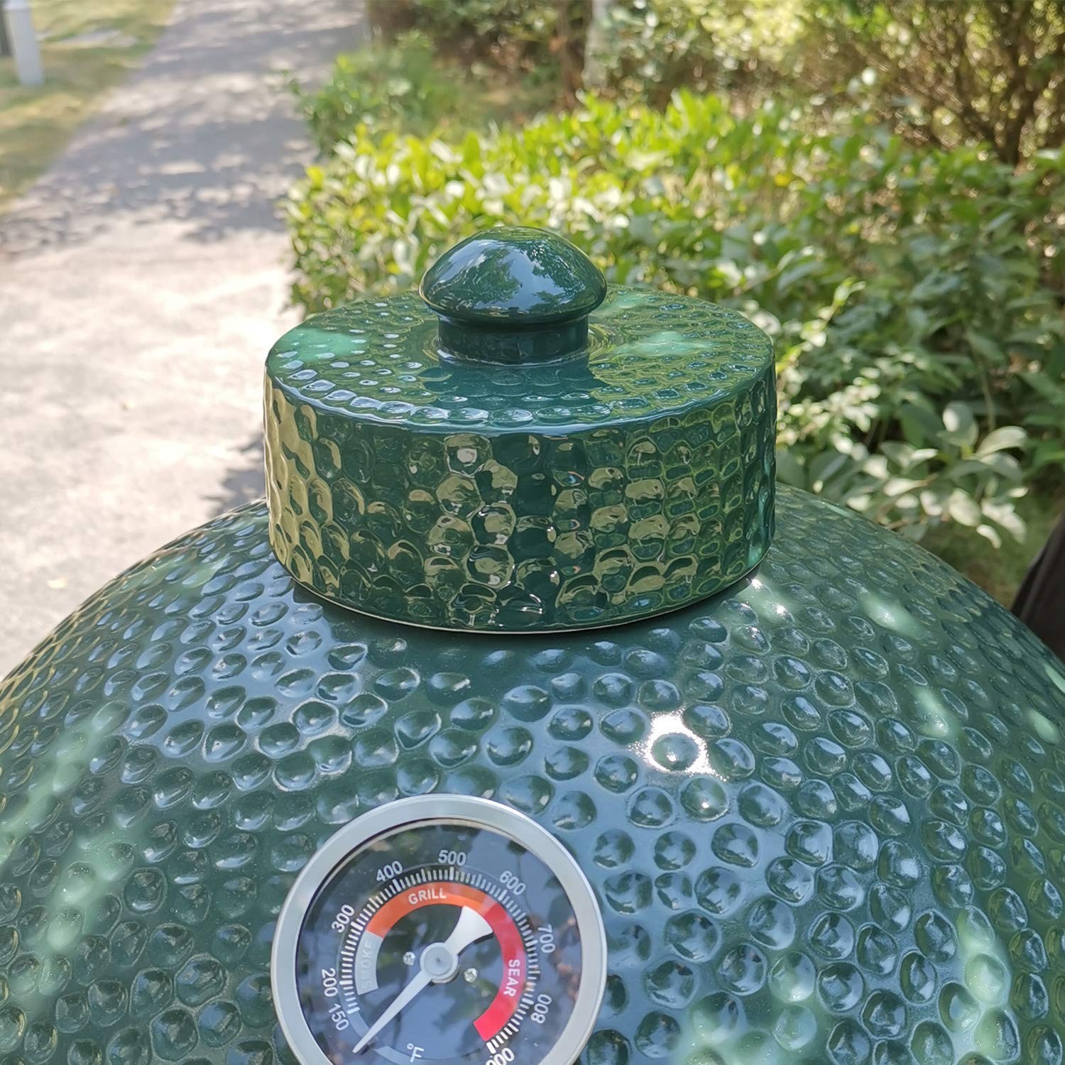 Dracarys Grill Chimney Top Vent Cap Ceramic Damper Egg Green-Ceramic