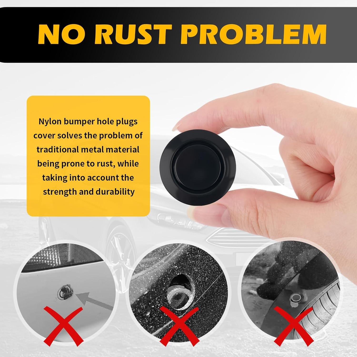 10PCS Car Bumper Hole Plugs Cover Parking Sensor Radar Holes Dustproof