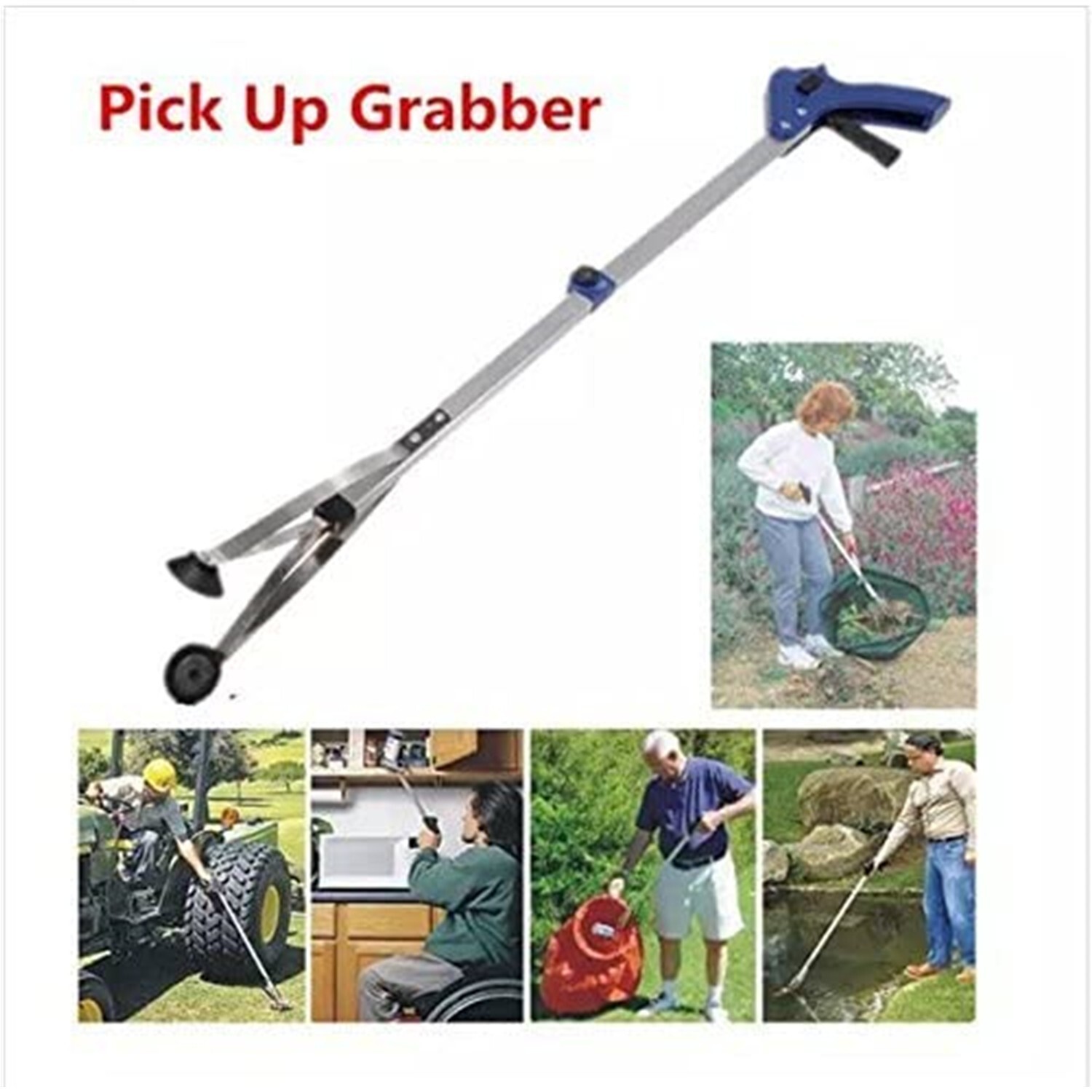 Foldable Pick Up Tool Grabber Reacher Stick Reaching Grab Extend Reach 28" inch