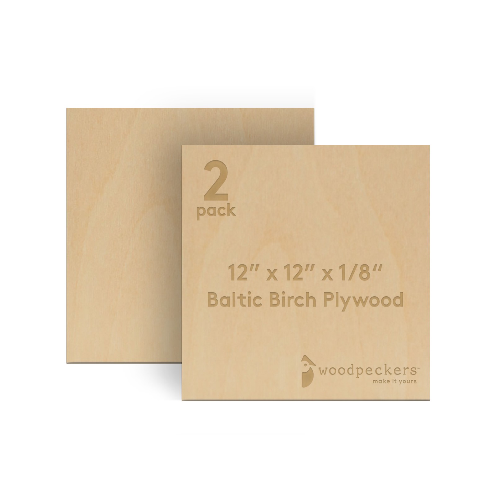 Baltic Birch Plywood, 3 mm 1/8 x 12 x 12 Inch, B/BB Grade Sheets| Woodpeckers