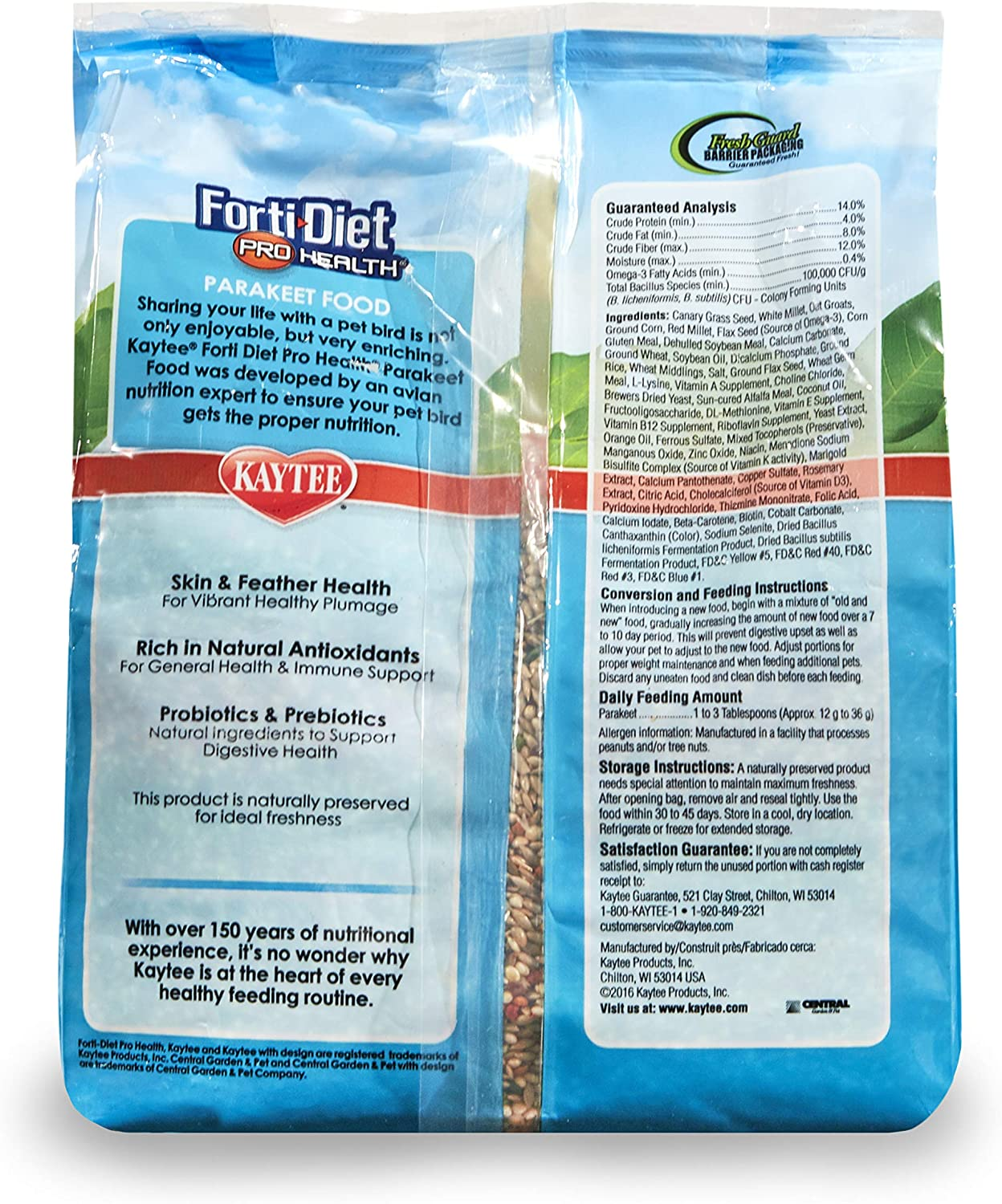 Kaytee. Forti-Diet Pro Health Parakeet Food, 2 Lb