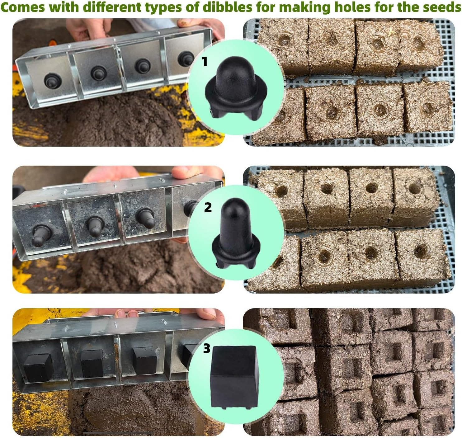 Hand-held Soil Blocker 4x2 Inch Seed Block Makers at a Time Soil Block Maker for