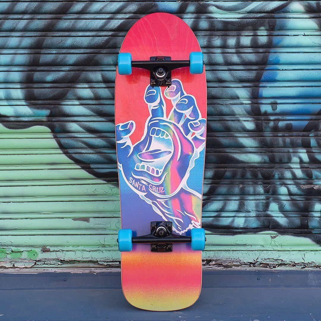 Santa Cruz Iridescent Hand 80's old school Cruiser Complete Skateboard 9.7"x31.7