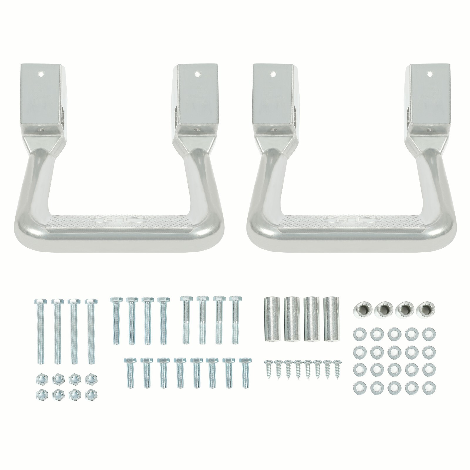 2 Side Steps for Chevy GMC Dodge Ford Toyota Pickup Truck SUVs Polished Aluminum