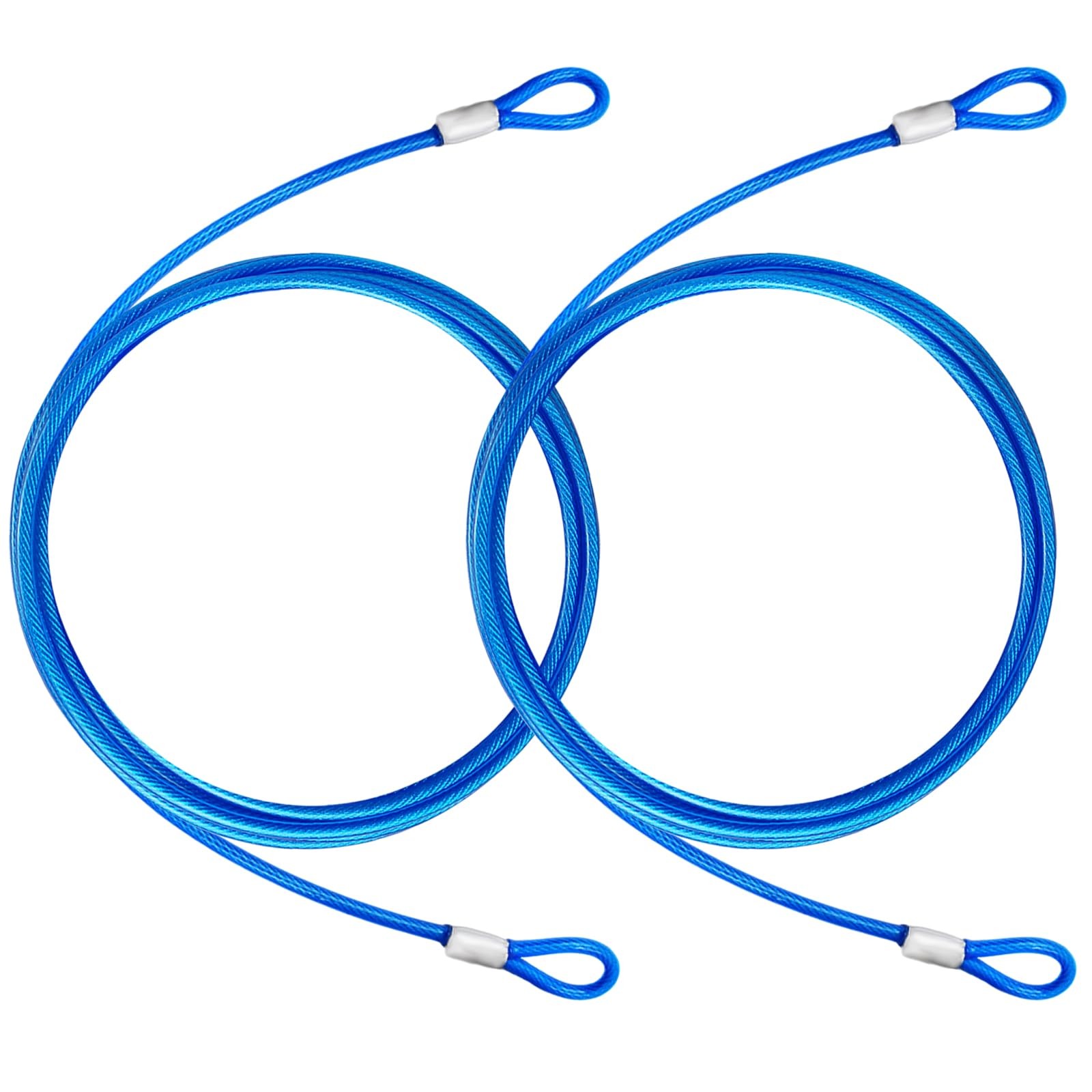 4FT （3/16 Inch） Steel Security Cable with Loops - Flexible Wire Rope Versatil...