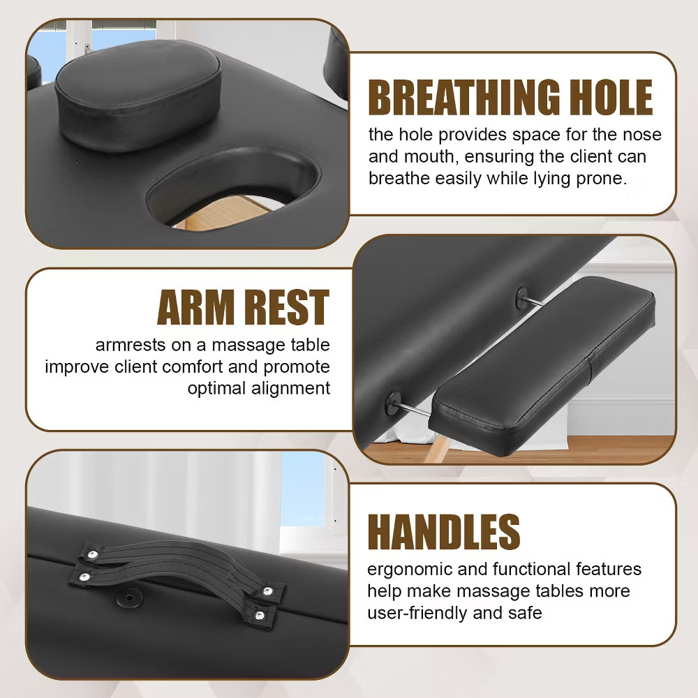 BestMassage Portable Massage Table 2-Fold Spa Bed Adjustable Salon Table