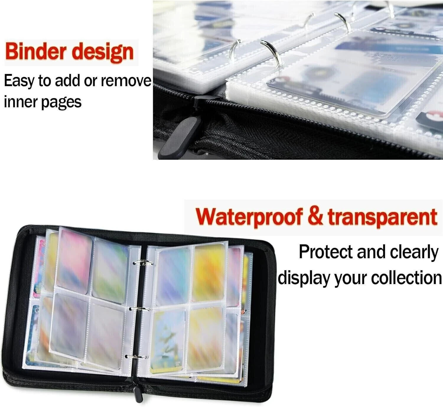 Eevee evolution Pokemon Trading Card Binder Holder Case Album Book Sheet Fit 400