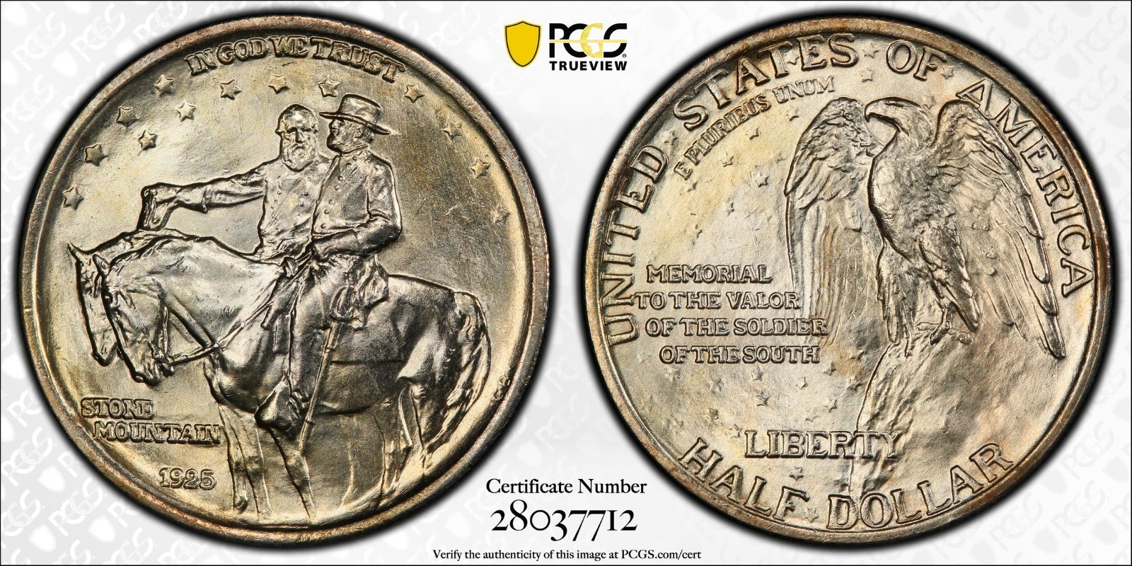 1925-S PCGS MS65 DDO FS-101 (001) Stone Mountain Classic Commem Half-Gold Shield