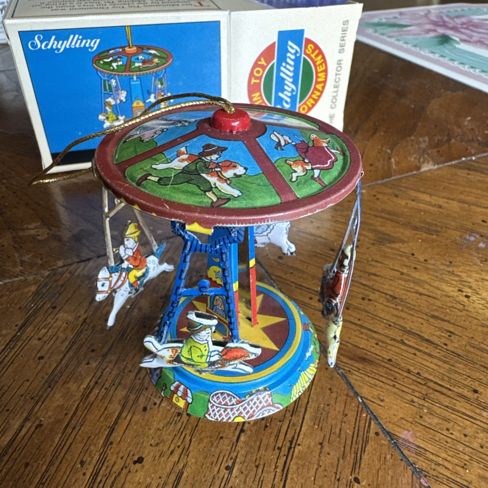 Vintage Schylling Miniature Tin Collector Series 90's Carousel w/Box
