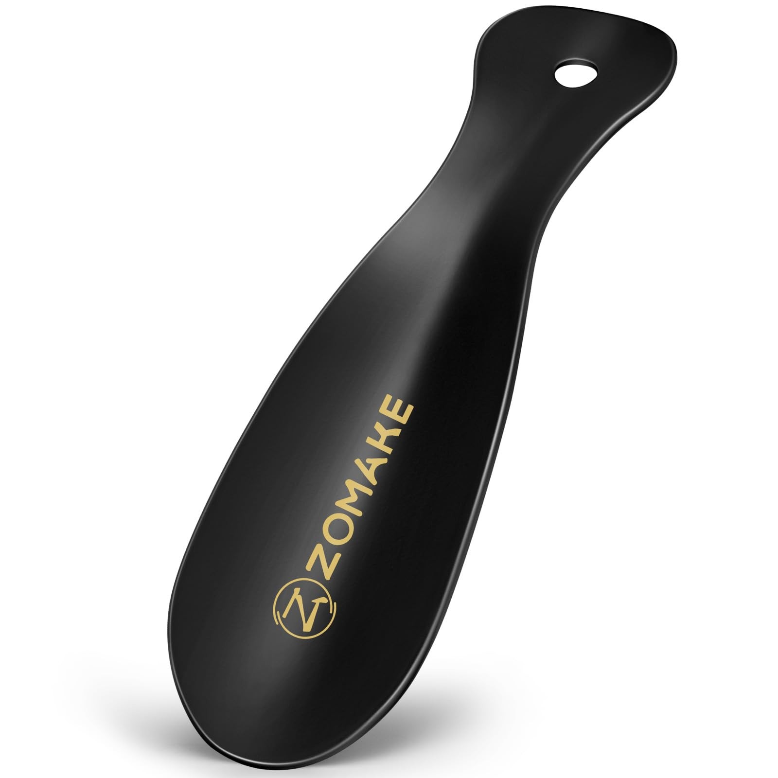 ZOMAKE Metal Shoe Horn,Small Travel Shoehorn for Men Women 7.5 inch, Black
